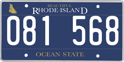 RI license plate 081568