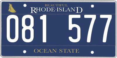 RI license plate 081577