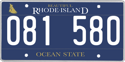 RI license plate 081580