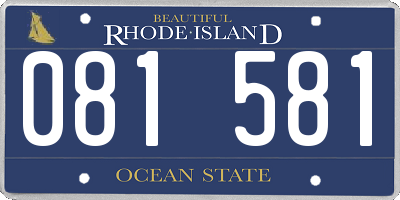 RI license plate 081581