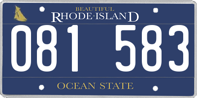 RI license plate 081583
