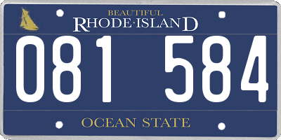 RI license plate 081584