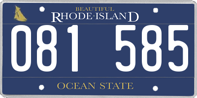 RI license plate 081585