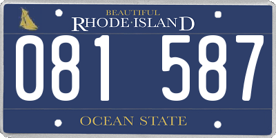 RI license plate 081587