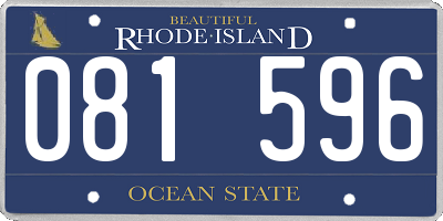 RI license plate 081596