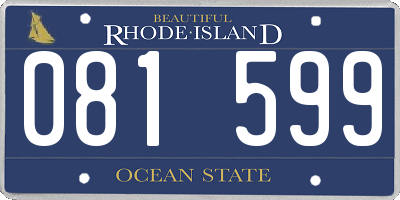 RI license plate 081599