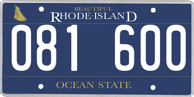 RI license plate 081600