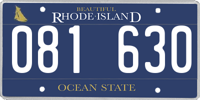 RI license plate 081630
