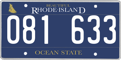 RI license plate 081633