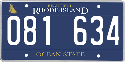 RI license plate 081634