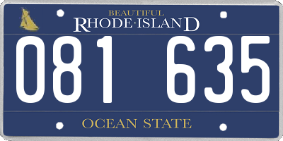 RI license plate 081635