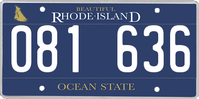 RI license plate 081636