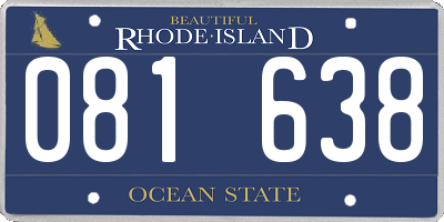 RI license plate 081638