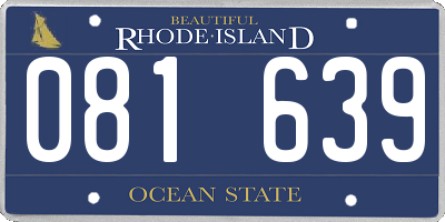 RI license plate 081639