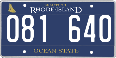 RI license plate 081640