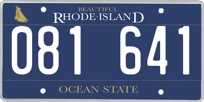 RI license plate 081641