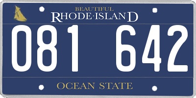 RI license plate 081642