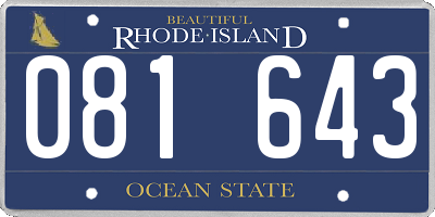 RI license plate 081643