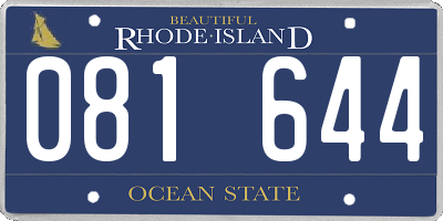 RI license plate 081644