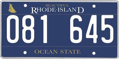 RI license plate 081645