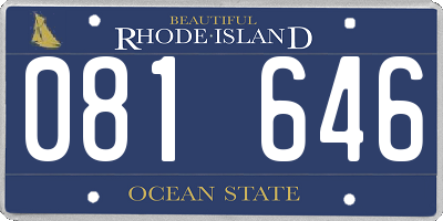 RI license plate 081646
