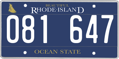 RI license plate 081647
