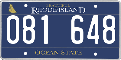 RI license plate 081648