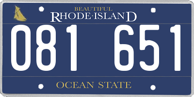 RI license plate 081651