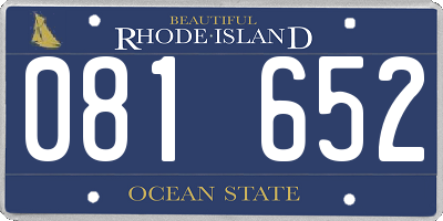 RI license plate 081652