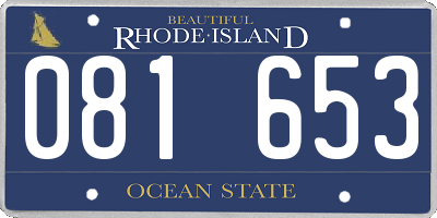 RI license plate 081653