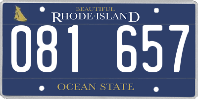 RI license plate 081657