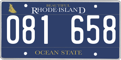 RI license plate 081658
