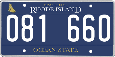 RI license plate 081660