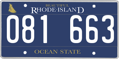 RI license plate 081663