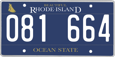 RI license plate 081664