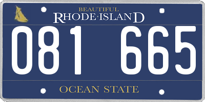 RI license plate 081665