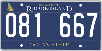 RI license plate 081667