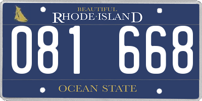RI license plate 081668