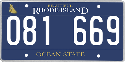 RI license plate 081669