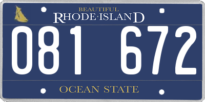 RI license plate 081672