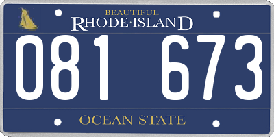 RI license plate 081673