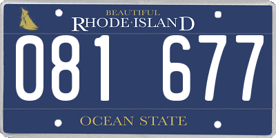 RI license plate 081677
