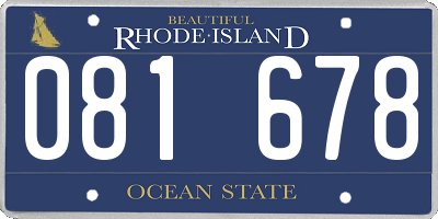 RI license plate 081678