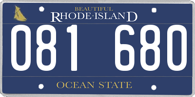 RI license plate 081680