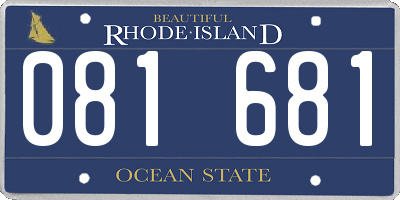 RI license plate 081681
