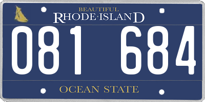 RI license plate 081684