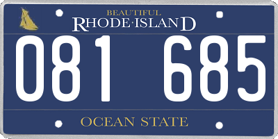 RI license plate 081685