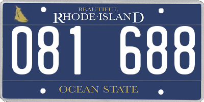 RI license plate 081688