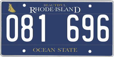 RI license plate 081696