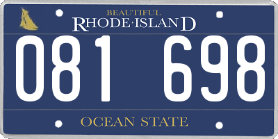 RI license plate 081698
